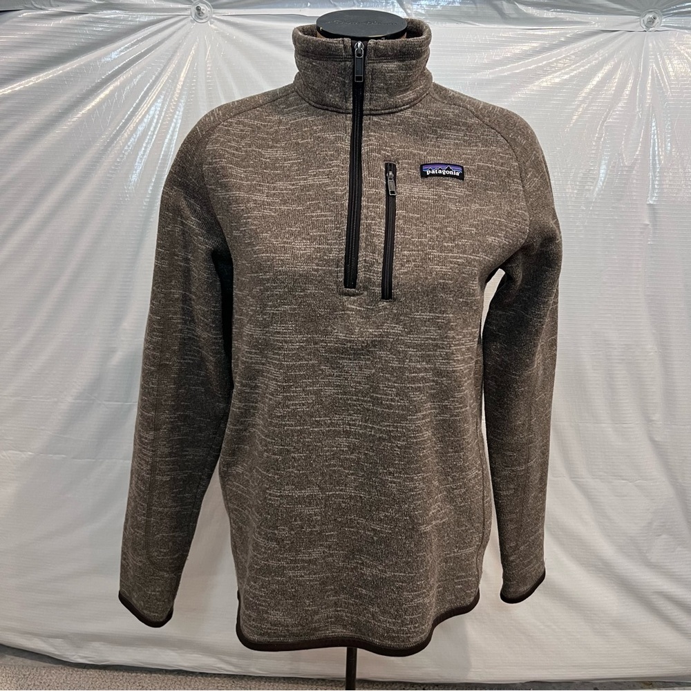 Patagonia Men’s Better Sweater 1/4 Zip Fleece Brown Polyester STY25522 Sz medium